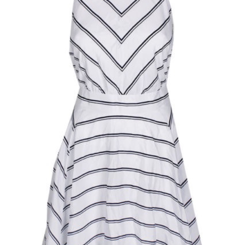 Maison Jules Kimberly White & Navy Stripe Dress M